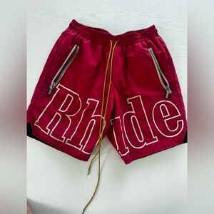Rhude red shorts. S